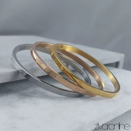 پک دستبند النگویی کارتیر سه رنگ باریک 40087