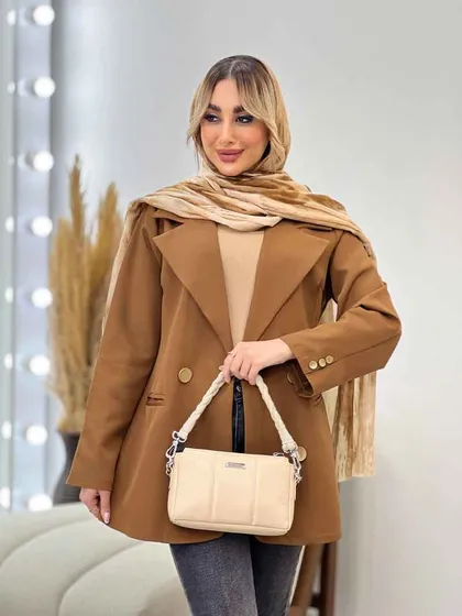 مانتو جیب نما دکمه طلایی