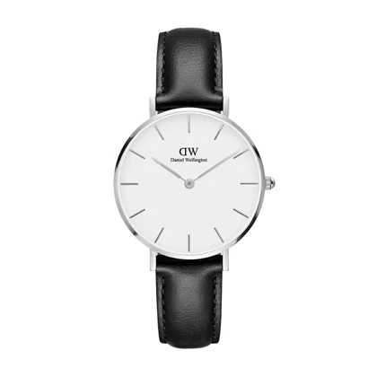 ساعت دنیل ولینگتون زنانه بند چرم مشکی صفحه سفید DW-4741-32-L