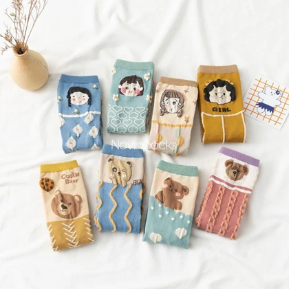 جوراب طرح خرس و دخترک