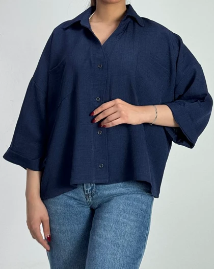 شومیز شانتون دو جیب  کد 500527