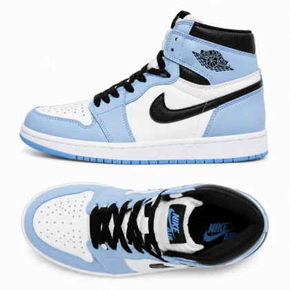 کفش اسپرت مردانه ساق‌دار سفید آبی مدل Air Jordan