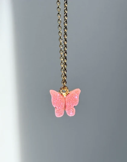 گردنبند پروانه پینترستی زنجیر 45سانت کد 56