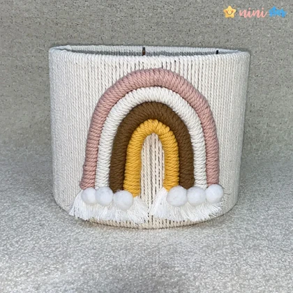 سطل زباله مکرومه اتاق کودک مدل رنگین کمال 01