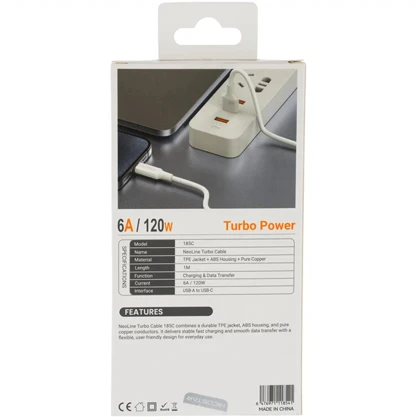 کابل تایپ سی 120 وات هایکو استار HICOSTAR مدل 185C یک متری
