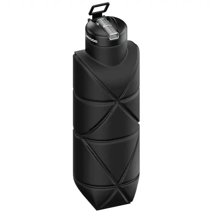 بطری آب سیلیکونی تاشو پورودو Porodo مدل PDLJ1026BK ظرفیت 700 میل