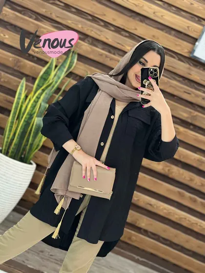 مانتو اطلسی دوجیب