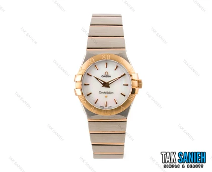 ساعت امگا زنانه کانسلیشن رزگلد سیلور خطی صدف Omega-2296-L
