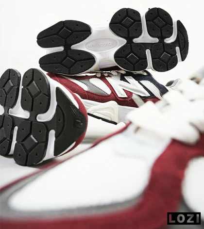 کفش کتانی زنانه زرشکی سفید طوسی NEW BALANCE 9060