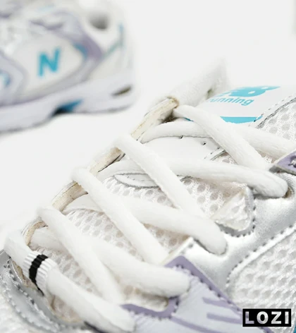 کفش کتانی مردانه و زنانه سفید آبی یاسی NEW BALANCE 530