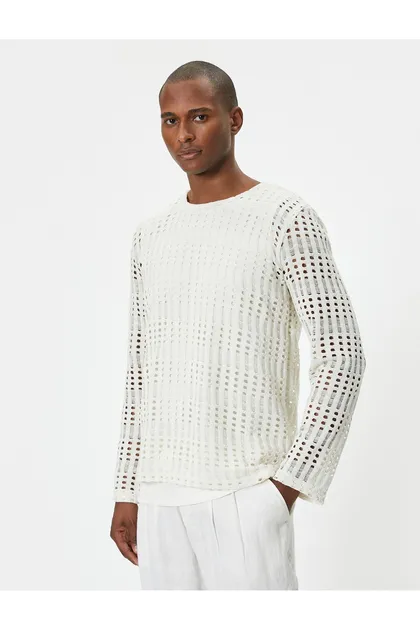 ژاکت روباز با یقه آستین بلند 4SAM70148MK