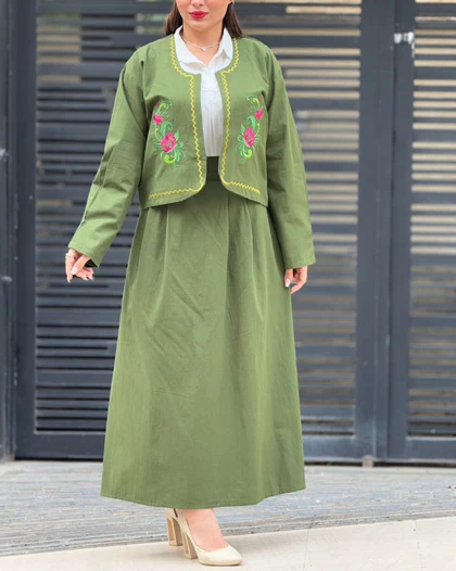کت دامن لینن گلدوزی 852