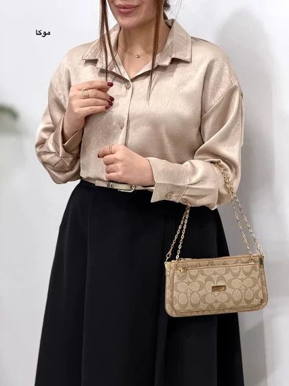 شومیز ساتن ابریشم آیسو نازلی