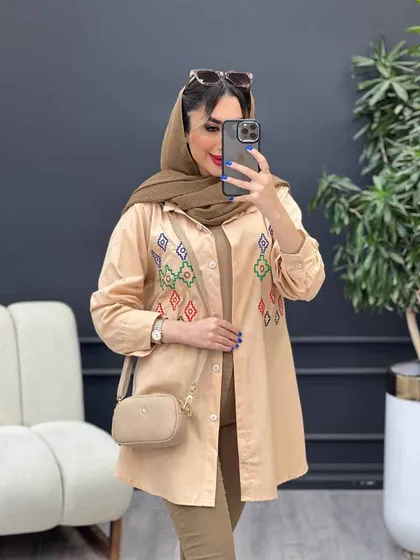 مانتو لینن طرح لوزی