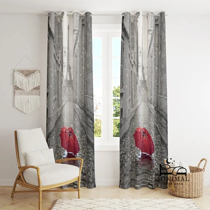 پرده اسپرت طرح چتر و برج ایفل مدل W4838