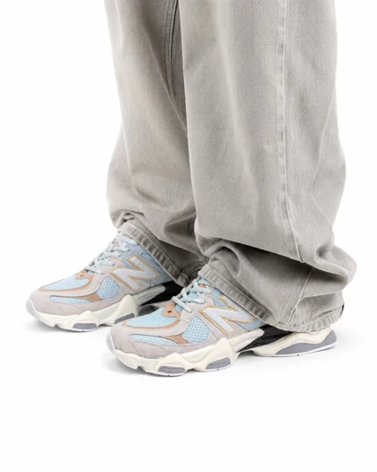 کفش کتانی مردانه مدل نیوبالانس 9060 آبی طوسی کرم New Balance 9060
