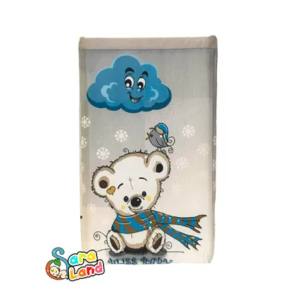 سبد اسباب بازی پارچه ای کودک پسرانه Bliss Baby طرح خرس و شال گردن