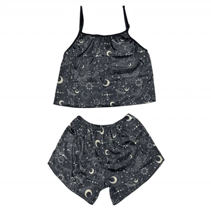 ست تاپ و شلوارک طرح ماه و ستاره 172