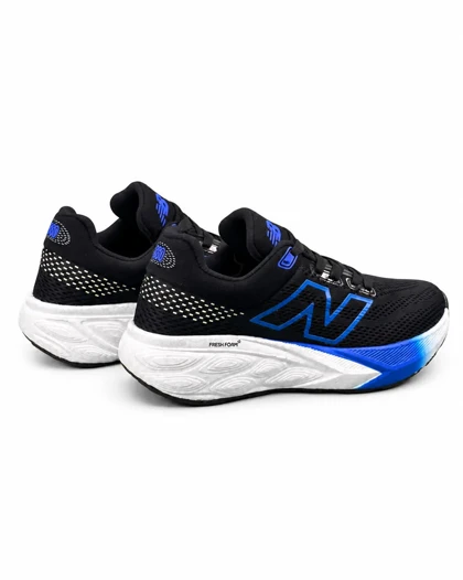 کفش کتانی رانینگ مردانه نیوبالانس زیره بست مشکی آبی New BALANCE