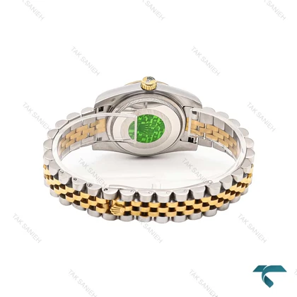 رولکس زنانه دیت جاست دورنگ طلایی پررنگین Rolex-6738-L