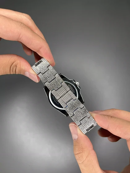 ساعت مچی رولکس دیت جاست فول نگین صفحه سرمه ای Rolex Datejust