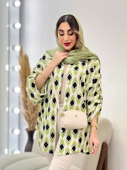 شومیز طرح لوزی دو جیب پاکتی