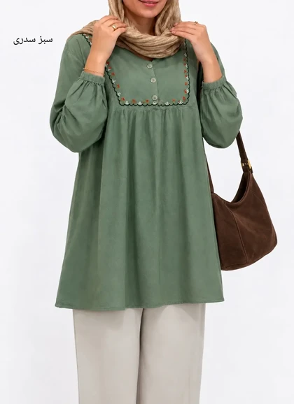مانتو لینن گلدوزی گیسو 3