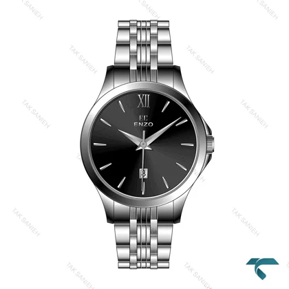 ساعت انزو زنانه EC-614ABL سیلور صفحه مشکی Enzo-8089-L