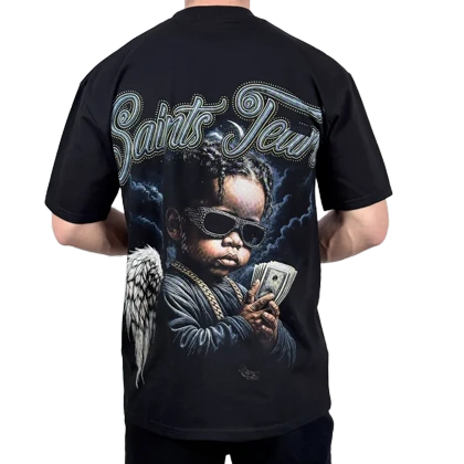 تیشرت آستین کوتاه مردانه مشکی مدل دلار