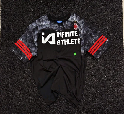 تیشرت کیت باشگاهی آث میلان طرح پیسوله ای رنگ مشکی