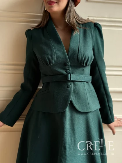 کت دامن کشمیر یقه ایستاده نیکی