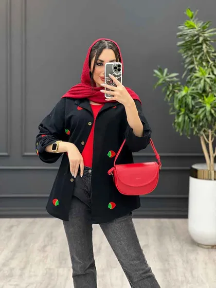 مانتو طرح توت فرنگی