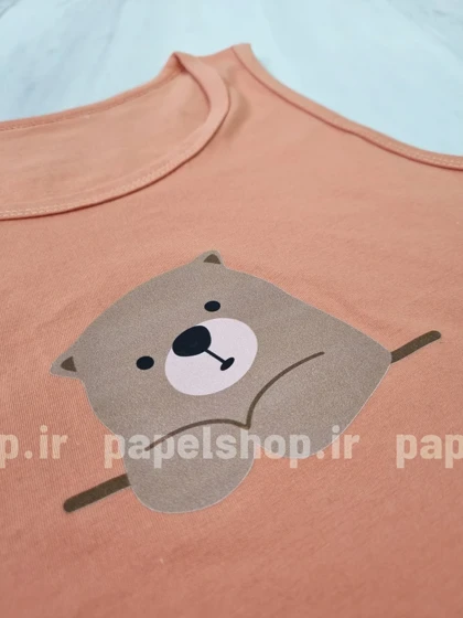 ست لباس راحتی تاپ و شورتک طرح خرس