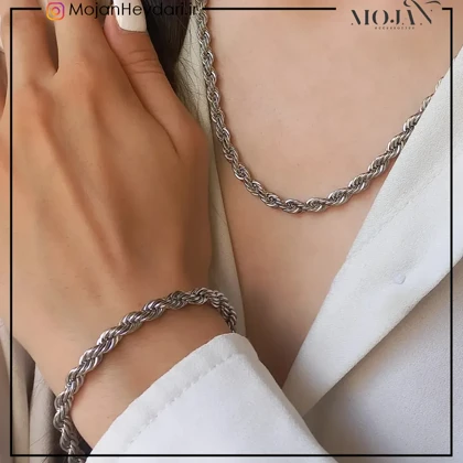 مشخصات و خرید نیم ست طنابی 5 میل سفید کد00107