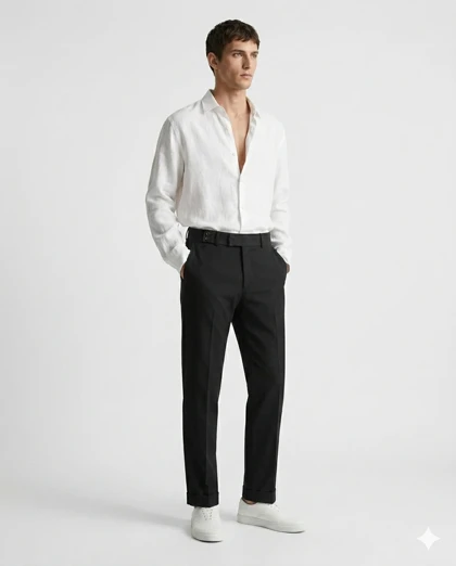 شلوار پارچه ای Zara مدل دو دکمه - مشکی