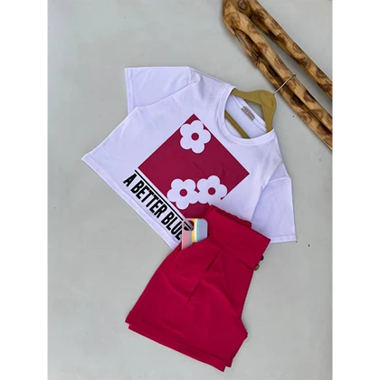 ست کراپ و شلوارک لینن