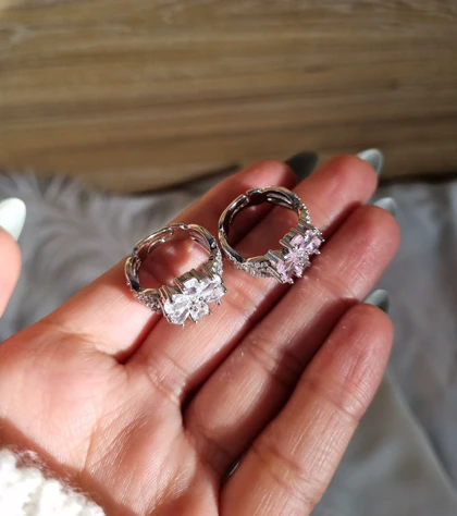 ست دستبند و انگشتر جواهری گل ادا