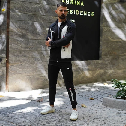 ست سویشرت شلوار مردانه مشکی مدل MotorSport ویژه