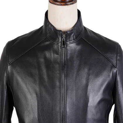 کت چرم مشکی مردانه 185