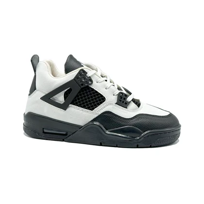 کفش کتانی ساق‌دار مردانه سفید مشکی Nike air jordan 4