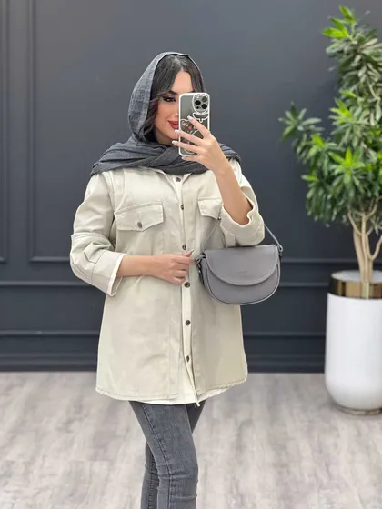 مانتو ترکیبی آستین پیله