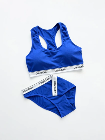 ست نیم‌تنه کاپ‌دار و شورت اسلیپ نخ پنبه کلوین کلاین Calvin Klein