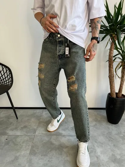 شلوار جین مام استایل آبی کثیفشور BALENCIAGA
