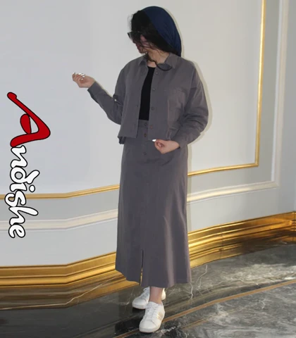 کت دامن کتان زنانه بهارناز