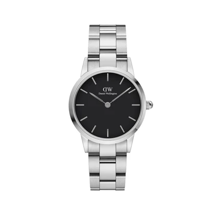 ساعت دنیل ولینگتون زنانه آکونیک لینک نقره ای مشکی اسمال Dw-3454-L