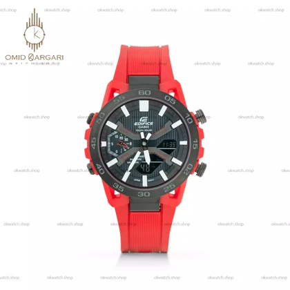 ساعت مچی کاسیو ادیفایس بند رابر قرمز Casio Edifice