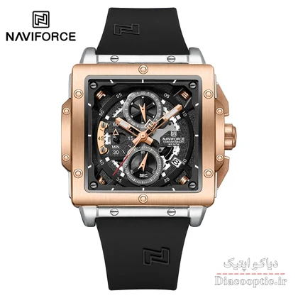 ساعت مچی مردانه سه موتور برند نیوی فورس مدل NAVIFORCE 8064 بند رابر
