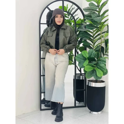 کاپشن بامبر چرم