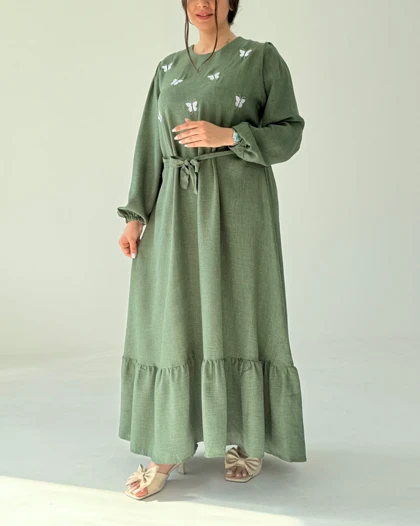 پیراهن مانتویی گلدوزی پروانه کد محصول 1721