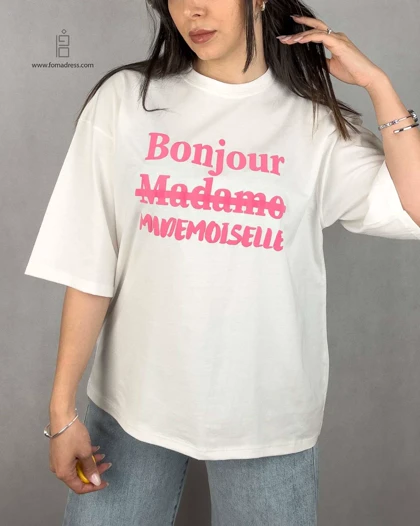 تیشرت باکسی طرح Bonjour